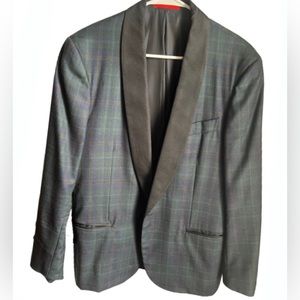 ISAIA Vintage Sport Jacket blazer size 40R navy green plaid Made in Italy.